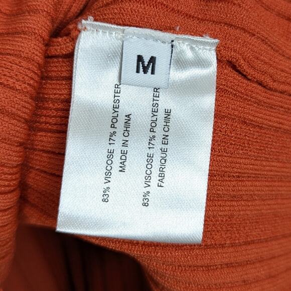 NWT Proenza Schouler White Label Orange Ribbed Knit Midi Skirt Size M - Picture 5 of 7
